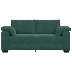 Sofa dwuosobowa, ciemnozielona, 140 cm, aksamit