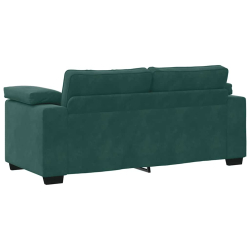 Sofa dwuosobowa, ciemnozielona, 140 cm, aksamit