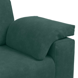 Sofa dwuosobowa, ciemnozielona, 140 cm, aksamit
