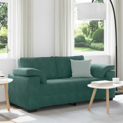Sofa dwuosobowa, ciemnozielona, 140 cm, aksamit