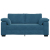 Sofa dwuosobowa, niebieska, 140 cm, aksamit