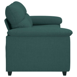 Sofa 2-osobowa, ciemnozielona, 140 cm, tkaniną