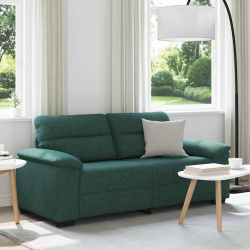 Sofa 2-osobowa, ciemnozielona, 140 cm, tkaniną