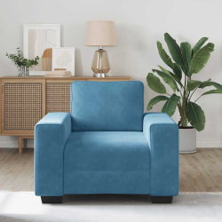 Sofa Fotel Niebieski 60 cm Aksamit