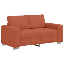 Sofa dwuosobowa czerwono-pomarańczowa 120 cm Tkanina sztruksowa