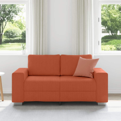 Sofa dwuosobowa czerwono-pomarańczowa 120 cm Tkanina sztruksowa