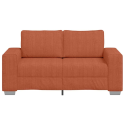 Sofa dwuosobowa czerwono-pomarańczowa 120 cm Tkanina sztruksowa