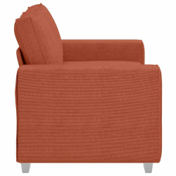 Sofa dwuosobowa czerwono-pomarańczowa 120 cm Tkanina sztruksowa