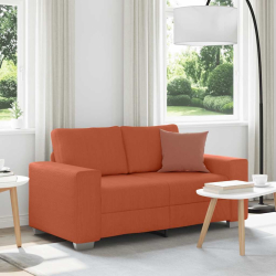 Sofa dwuosobowa czerwono-pomarańczowa 120 cm Tkanina sztruksowa