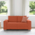 Sofa dwuosobowa czerwono-pomarańczowa 120 cm Tkanina sztruksowa