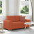 Sofa dwuosobowa czerwono-pomarańczowa 120 cm Tkanina sztruksowa