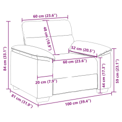 Sofa Fotel 60 cm Len