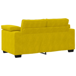 Sofa dwuosobowa, żółta, 120 cm, aksamit