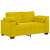 Sofa dwuosobowa, żółta, 120 cm, aksamit