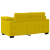 Sofa dwuosobowa, żółta, 120 cm, aksamit