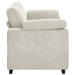 Sofa dwuosobowa, kremowa, 140 cm, aksamit