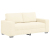 Sofa dwuosobowa, kremowa, 140 cm, tkanina sztruksowa