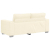 Sofa dwuosobowa, kremowa, 140 cm, tkanina sztruksowa