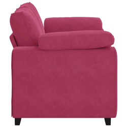 Sofa dwuosobowa, wino czerwone, 120 cm, aksamit