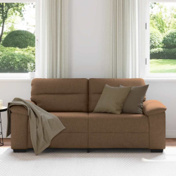 Sofa 2-osobowa, brązowa, 140 cm, tkaniną