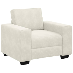 3-częściowy komplet wypoczynkowy, obity aksamitem, kremowa