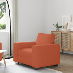 Sofa Fotel Czerwony Pomarańczowy 60 cm Tkanina Kordowa