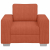 Sofa Fotel Czerwony Pomarańczowy 60 cm Tkanina Kordowa