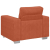 Sofa Fotel Czerwony Pomarańczowy 60 cm Tkanina Kordowa