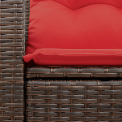Sofa ogrodowa z poduszkami, 2-osobowa, brązowa, polirattan
