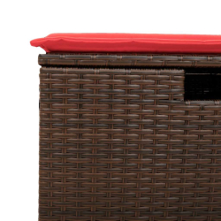 4-cz zestaw wypoczynkowy do ogrodu, poduszki, brązowy rattan PE