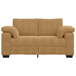 Sofa dwuosobowa brązowa 120 cm aksamitna