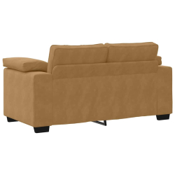 Sofa dwuosobowa brązowa 120 cm aksamitna