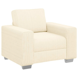 Sofa Fotel Kremowy 60 cm Tkanina Kordowa