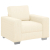 Sofa Fotel Kremowy 60 cm Tkanina Kordowa