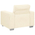 Sofa Fotel Kremowy 60 cm Tkanina Kordowa