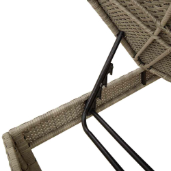 Leżak z poduszką Jasnoszary 55x200x44cm Polirattan