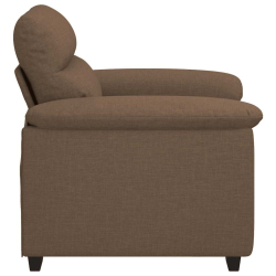 Sofa Fotel Brązowy 60 cm Tkanina