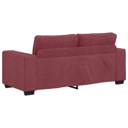 Sofa 2-osobowa, winna czerwień, 140 cm, tkaniną