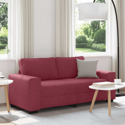 Sofa 2-osobowa, winna czerwień, 140 cm, tkaniną