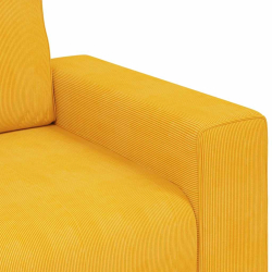 Sofa dwuosobowa, jasnożółta, 140 cm, tkanina sztruksowa