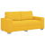 Sofa dwuosobowa, jasnożółta, 140 cm, tkanina sztruksowa