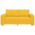 Sofa dwuosobowa, jasnożółta, 140 cm, tkanina sztruksowa