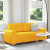 Sofa dwuosobowa, jasnożółta, 140 cm, tkanina sztruksowa