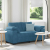 Sofa dwuosobowa, niebieska, 120 cm, aksamit