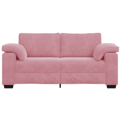 Sofa dwuosobowa, różowa, 140 cm, aksamit