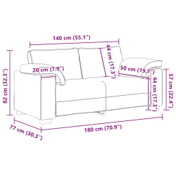 Sofa dwuosobowa, różowa, 140 cm, aksamit