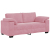 Sofa dwuosobowa, różowa, 140 cm, aksamit