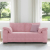 Sofa dwuosobowa, różowa, 140 cm, aksamit