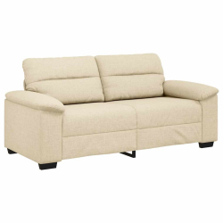 Sofa 2-osobowa, kremowa, 140 cm, tkaniną