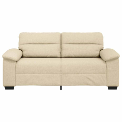 Sofa 2-osobowa, kremowa, 140 cm, tkaniną